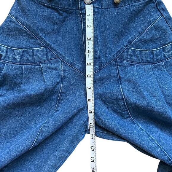Vintage Brittania Jeans Denim Pants Pleated Size 7 High Waisted 80s - Picture 4 of 8